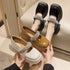Casual Elegant Crystal Clogs Square Toe Patent leather Loafers